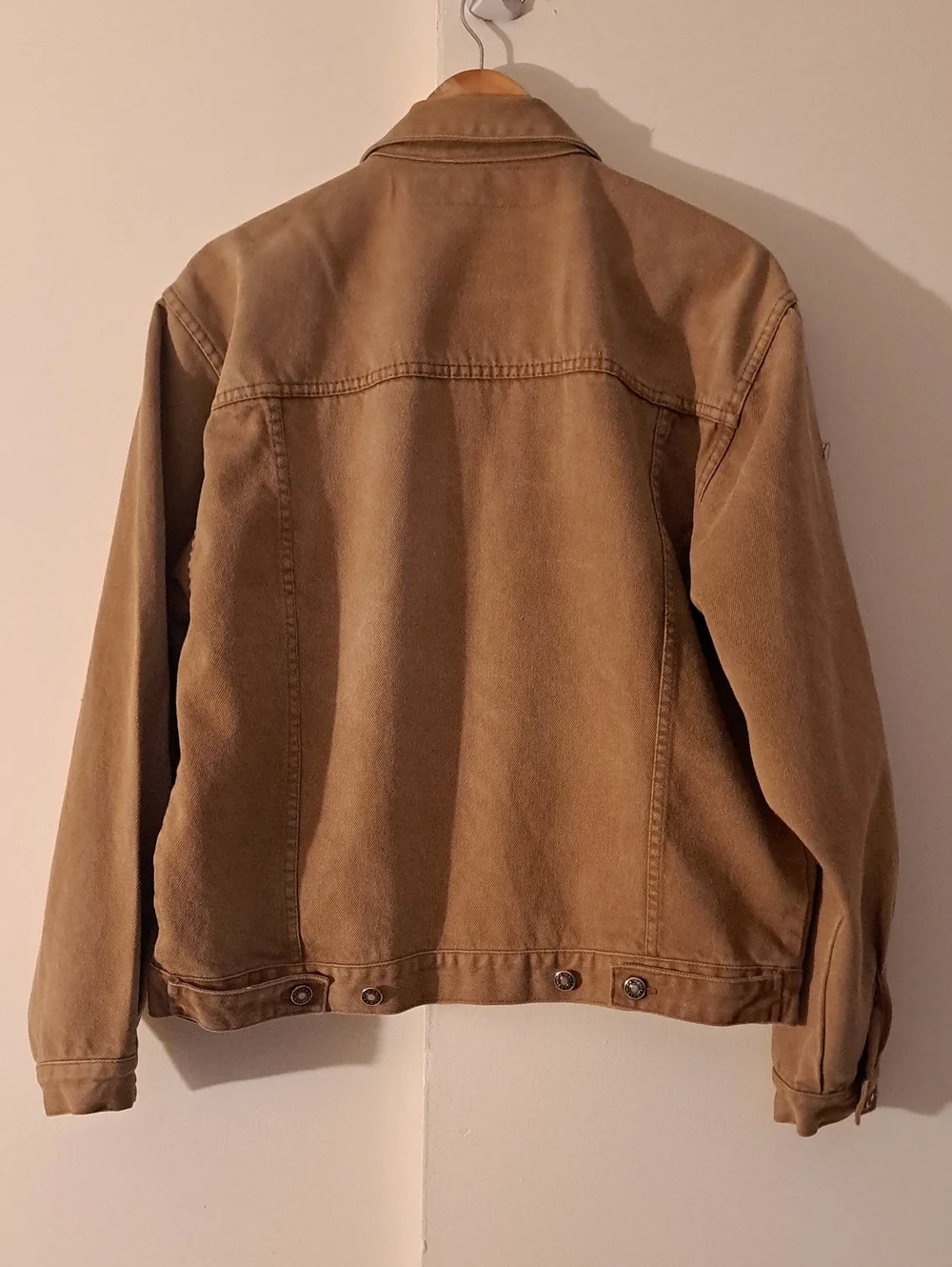 Today News Vintage Men's Tan Denim-Style Jacket - Casual Shirt Jacket